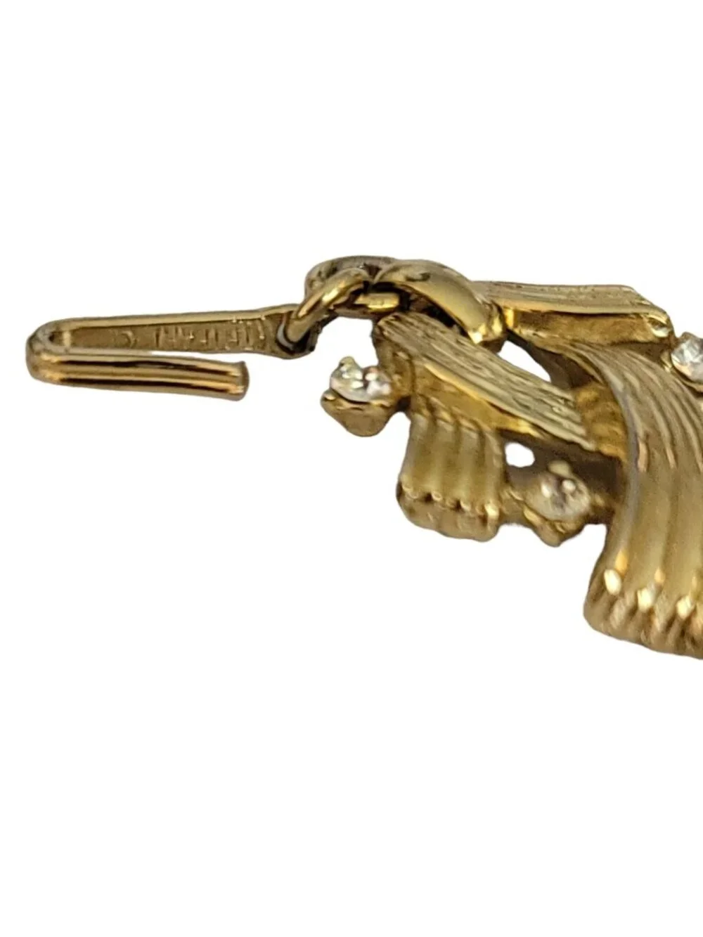 Trifari Alfred Philippe Gold Tone Clear Rhinestone Necklace 16”, Signed K301